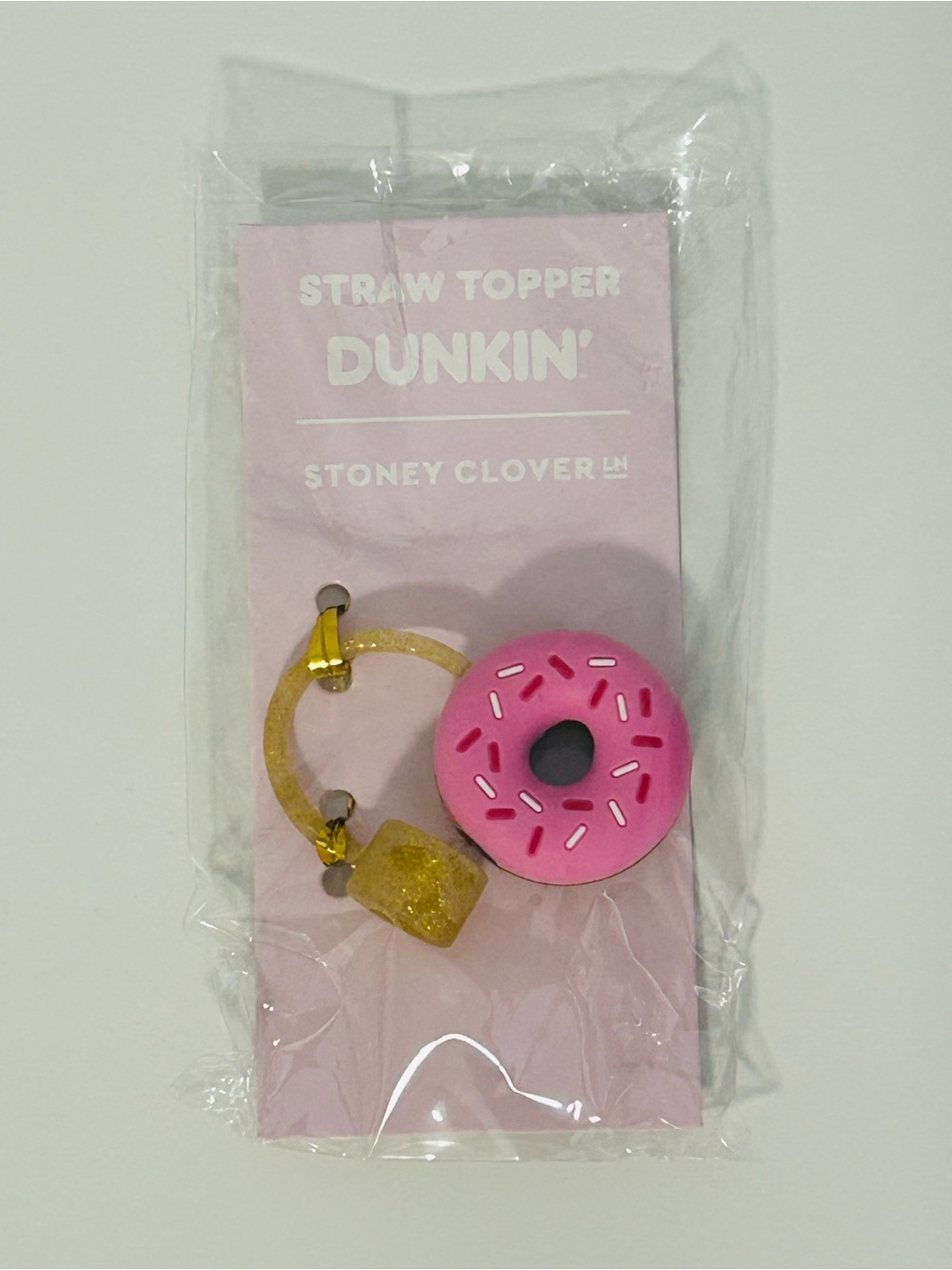 NEW Limited Edition Dunkin x Stoney Clover Lane Sprinkled Donut Straw Topper-NWT